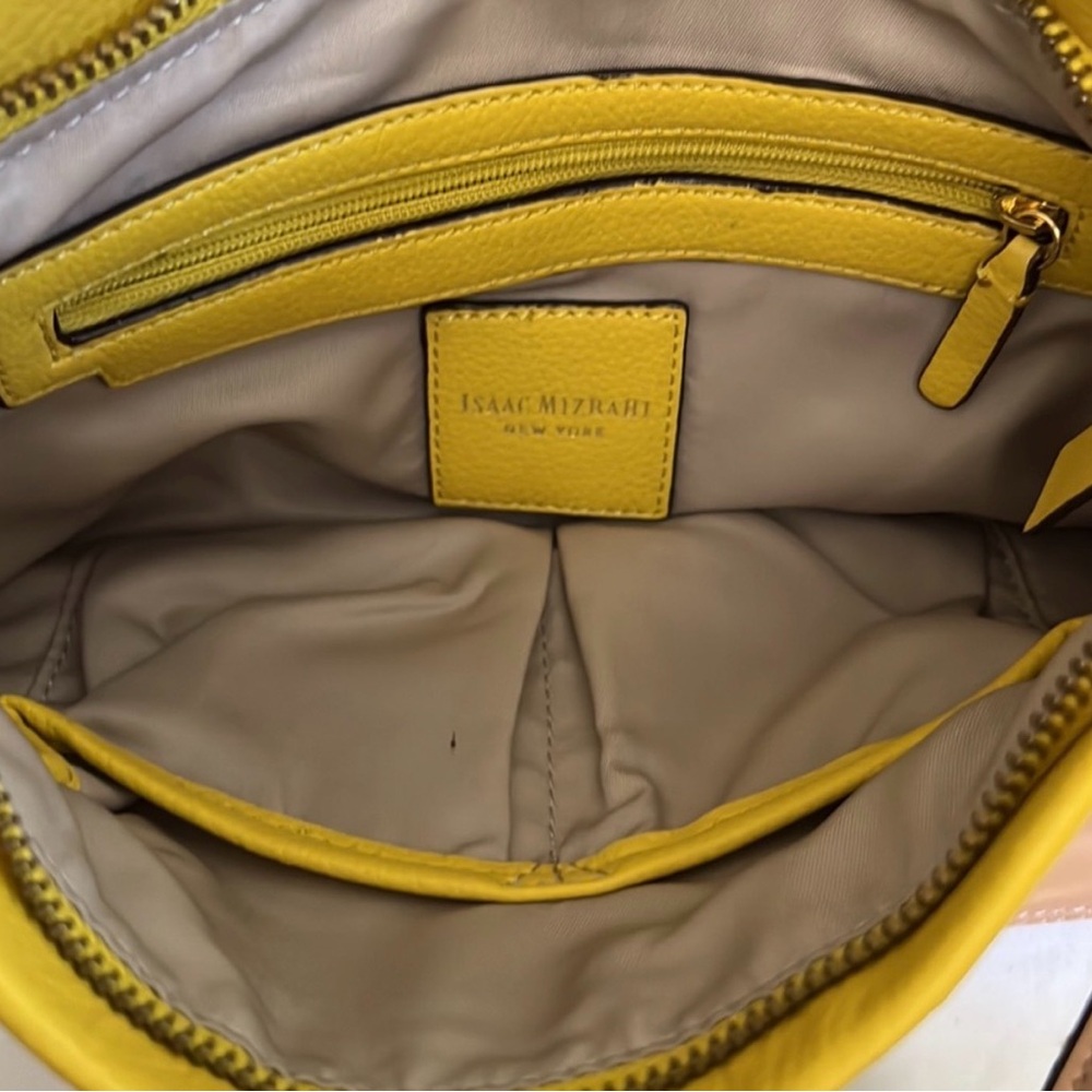 Isaac Mizrahi Sling Yellow Leather Women’s Bag - Picture 14 of 16